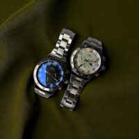 ساعت مردانه استیل شب تاب ET نقره ای براق