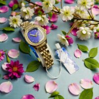 ساعت استیل طلایی صفحه آبی برند اورن سون