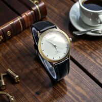 ساعت بند چرمی صفحه سفید کوارتز LEDFORT