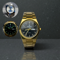 ساعت مچی مردانه برند بین باند binbond فول تاریخ دو زبانه فول استیل (رنگ بندی)